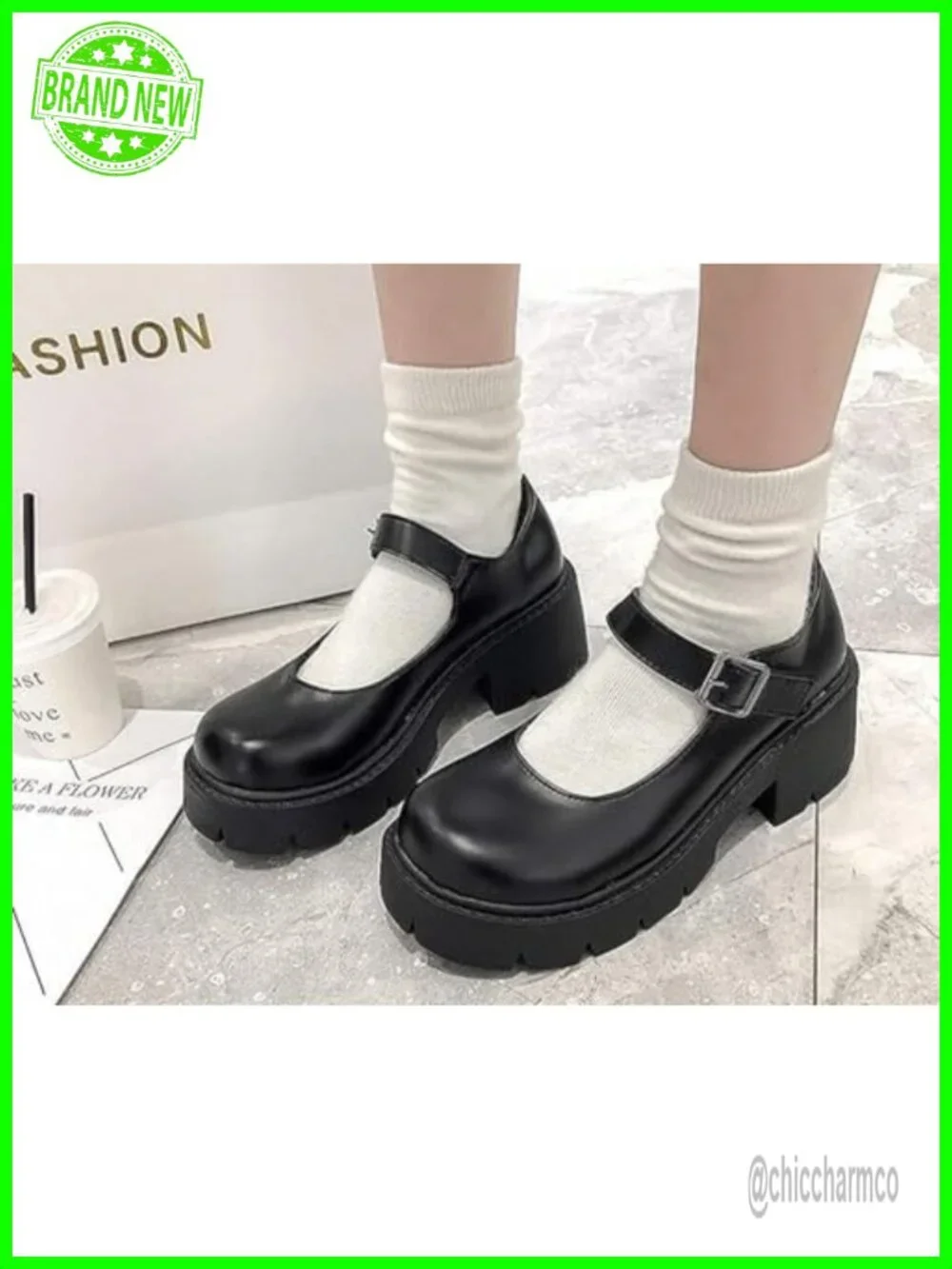 Women's Lolita Gothic Platform Mary Janes Faux Leather Ankle Pumps with Buckle